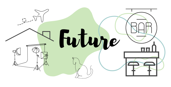 飛行機とスタジオと猫とバー